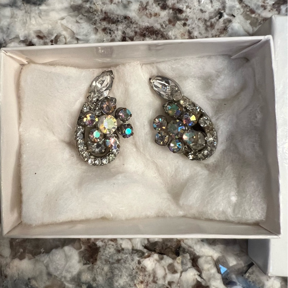 Vintage Rhinestone Clip Earrings